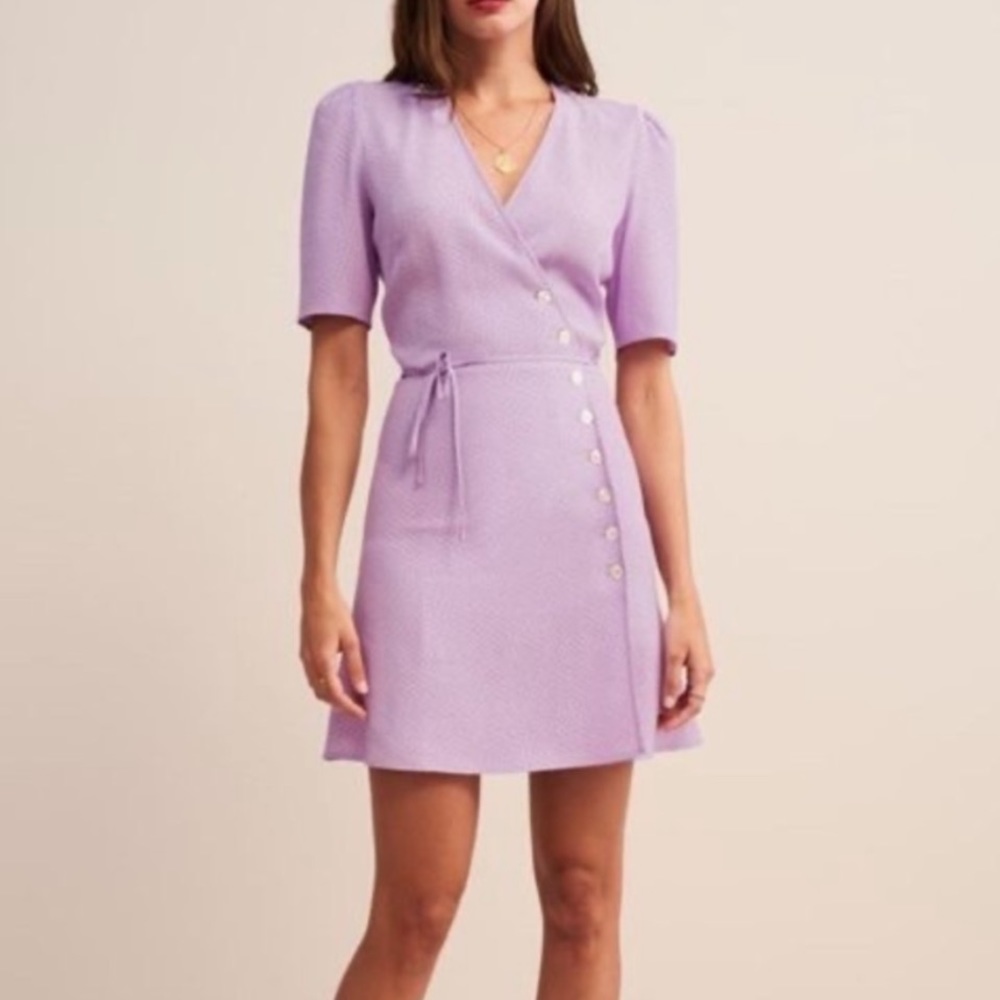 ROUJE Gabinette Dress Purple Dot sz 40 Medium 8 Gabi